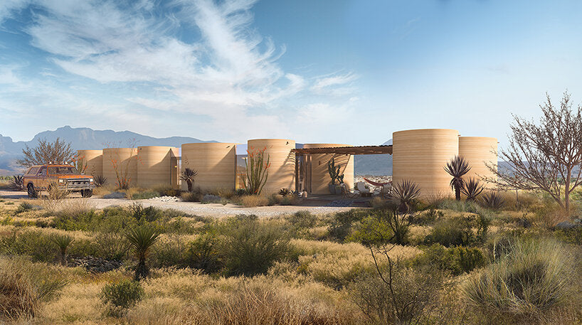 ICON and BIG are 3D printing this 'el cosmico' hotel and campsite across marfa desert